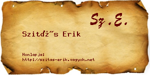 Szitás Erik névjegykártya
