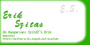 erik szitas business card